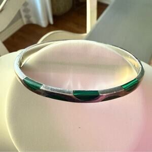 Taxco Mexico 925 Sterling Silver Malachite Bangle
Bracelet